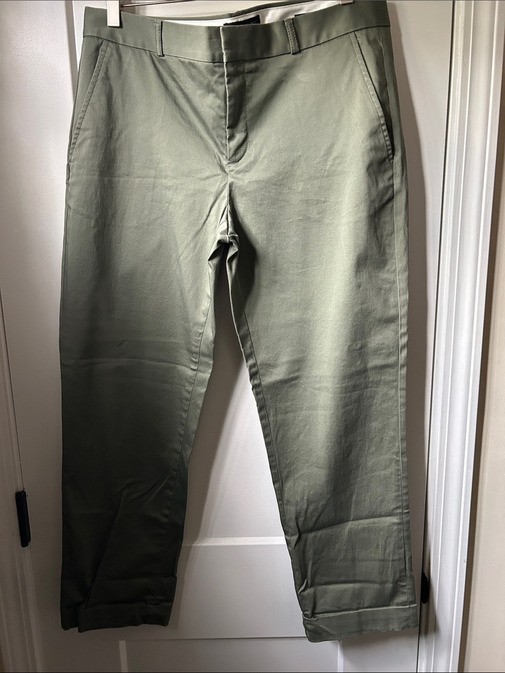 Olive Womens Chino Pants - Classic Straight Fit